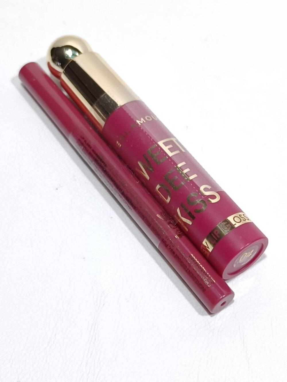 Meike Glamour Waterproof Sweet Dee Kiss Lip Gloss 04 & I Am Sweet Lip Liner NEW